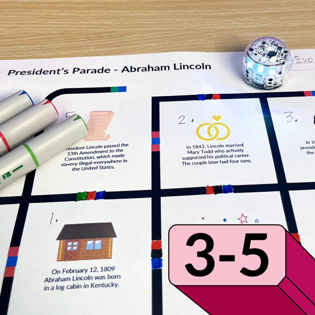 A picture from the President's Parade - Abraham Lincoln STEM lesson using Color Code directions for grades 3-5