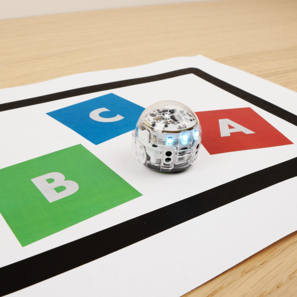 A picture from Ozobot Learn's the ABC's lesson for students in grades 6-12