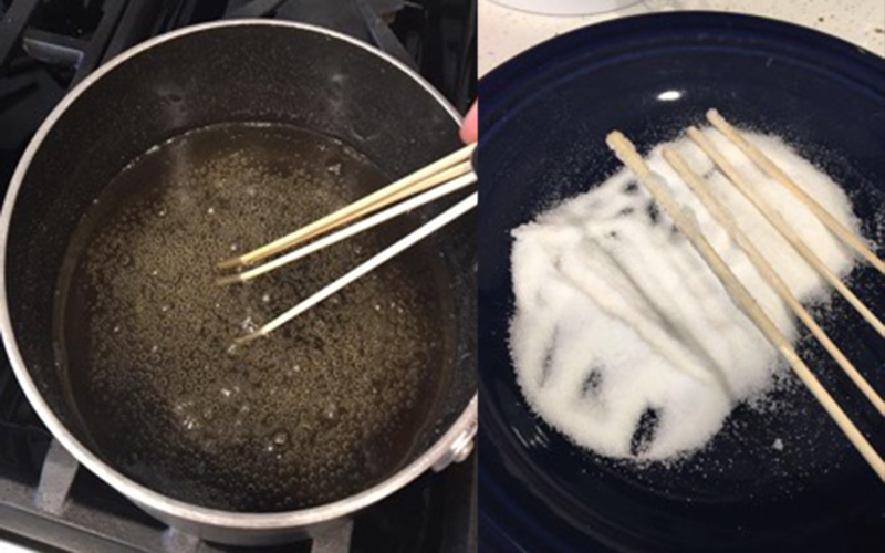 DIY science experiments for kids at-home: homemade rock candy
