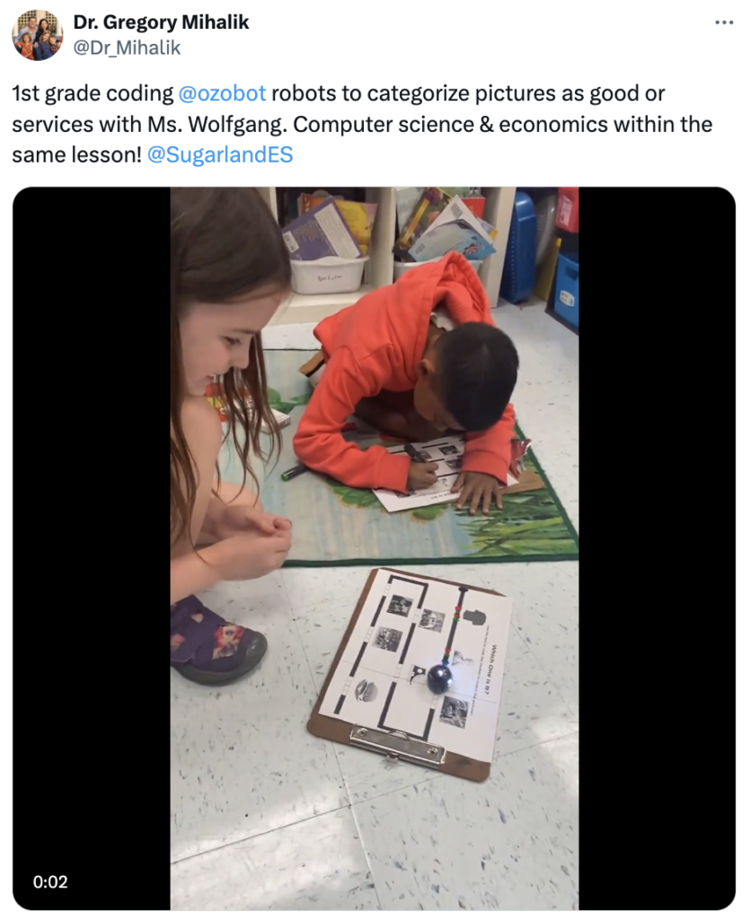 June OzoThings 2024: A picture of students participating in Which One is it? STEM activity for first graders